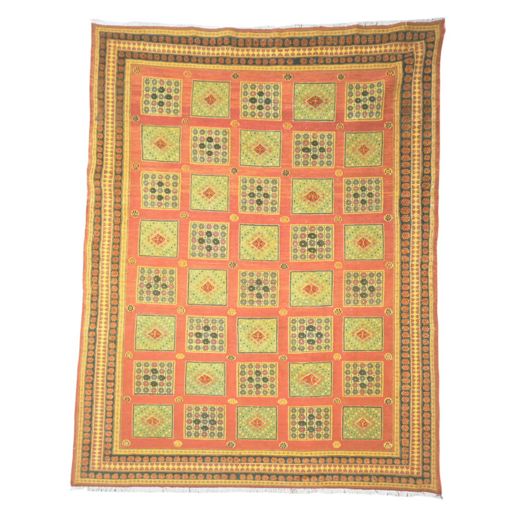253 x 198 cm Hand Woven Tribal Afghan Kilim Sumak – Wool Rug