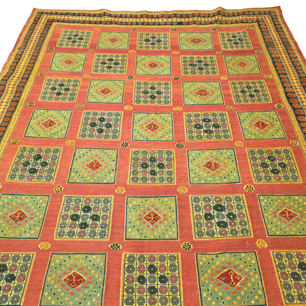 253 x 198 cm Hand Woven Tribal Afghan Kilim Sumak – Wool Rug