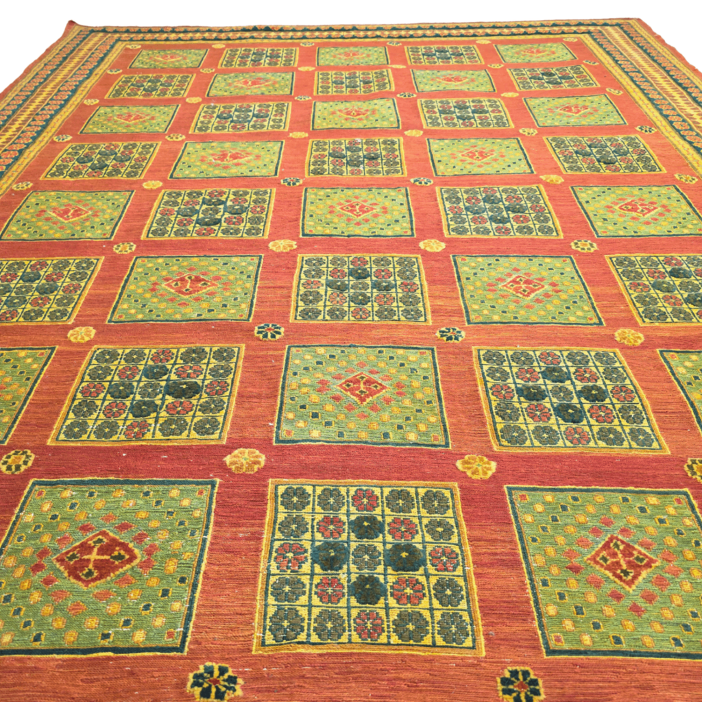 253 x 198 cm Hand Woven Tribal Afghan Kilim Sumak – Wool Rug