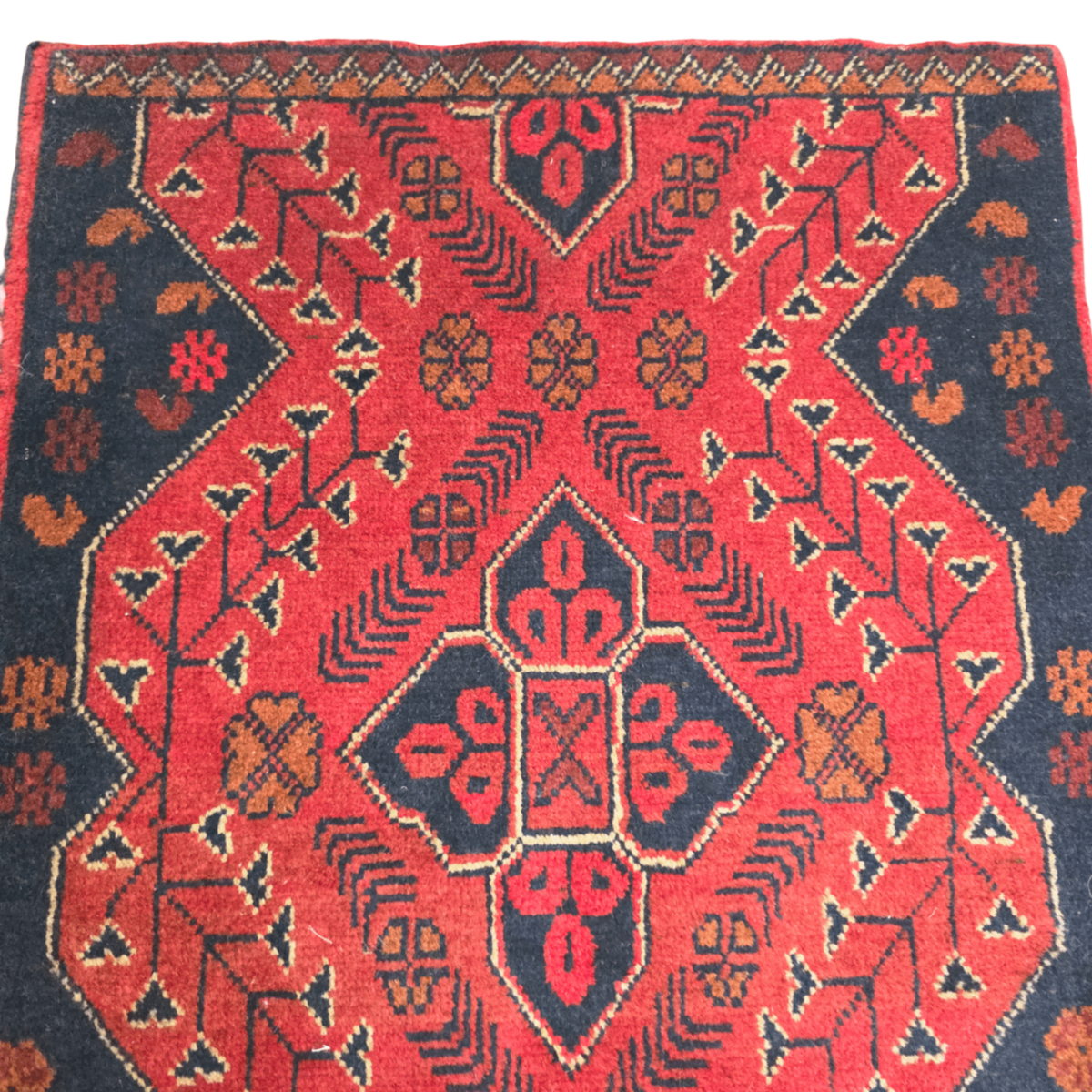 98 x 56 cm Hand-Knotted Afghan Turkmen Wool Rug