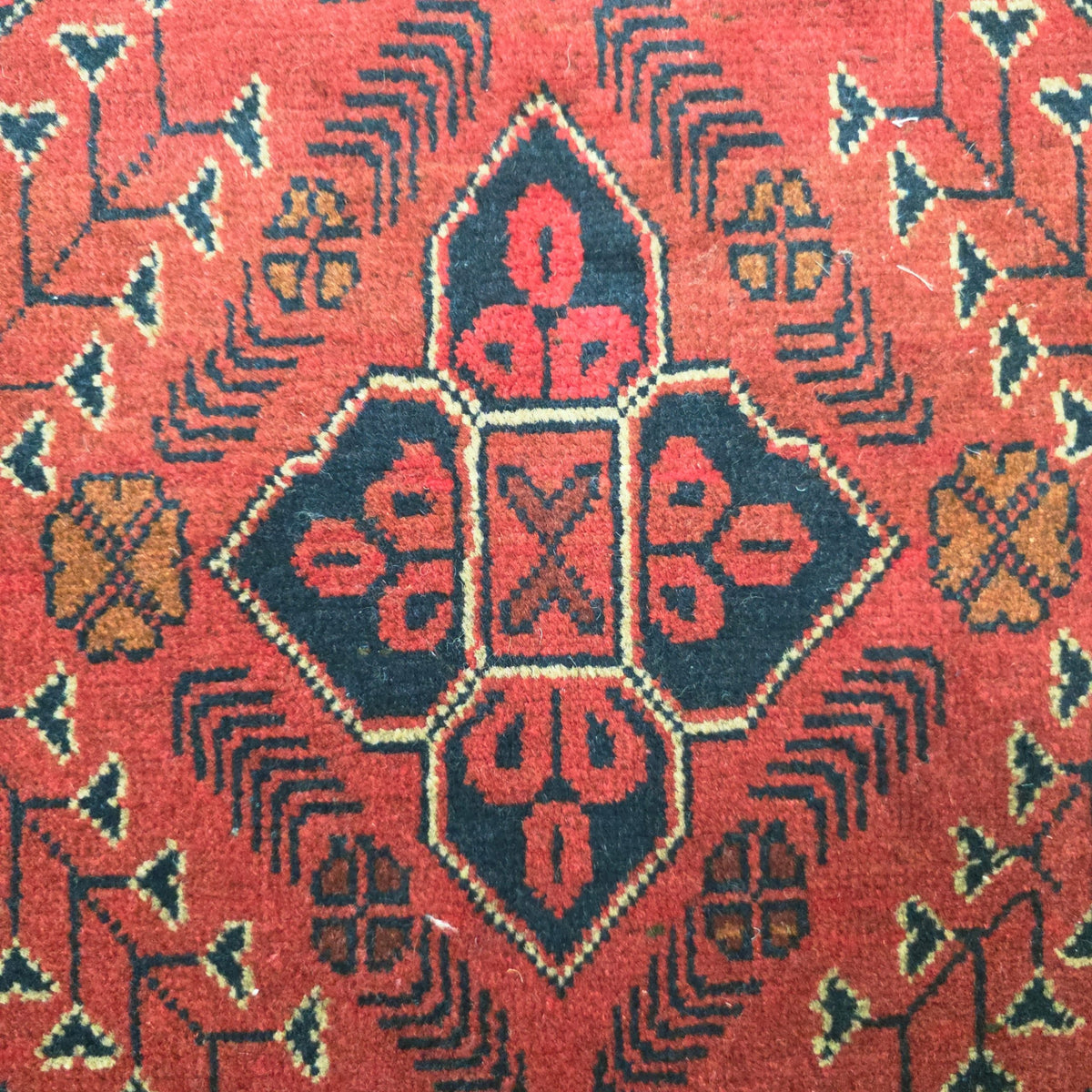 98 x 56 cm Hand-Knotted Afghan Turkmen Wool Rug