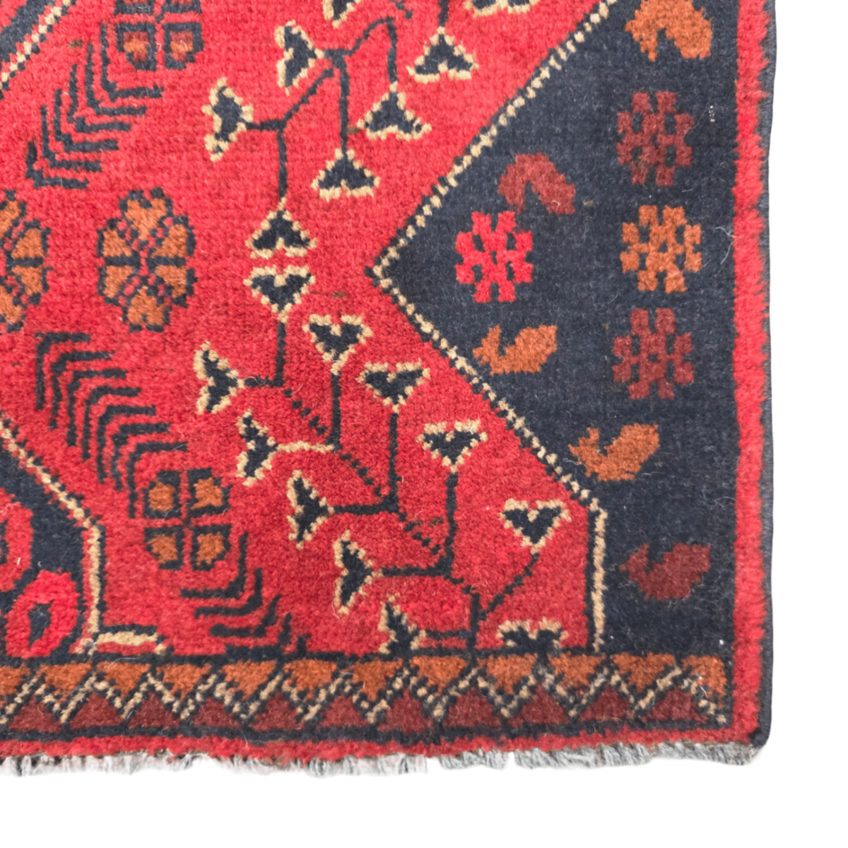 98 x 56 cm Hand-Knotted Afghan Turkmen Wool Rug