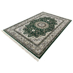 290 x 200 cm Forest Green & Ivory Persian Design Machine-Made Rug