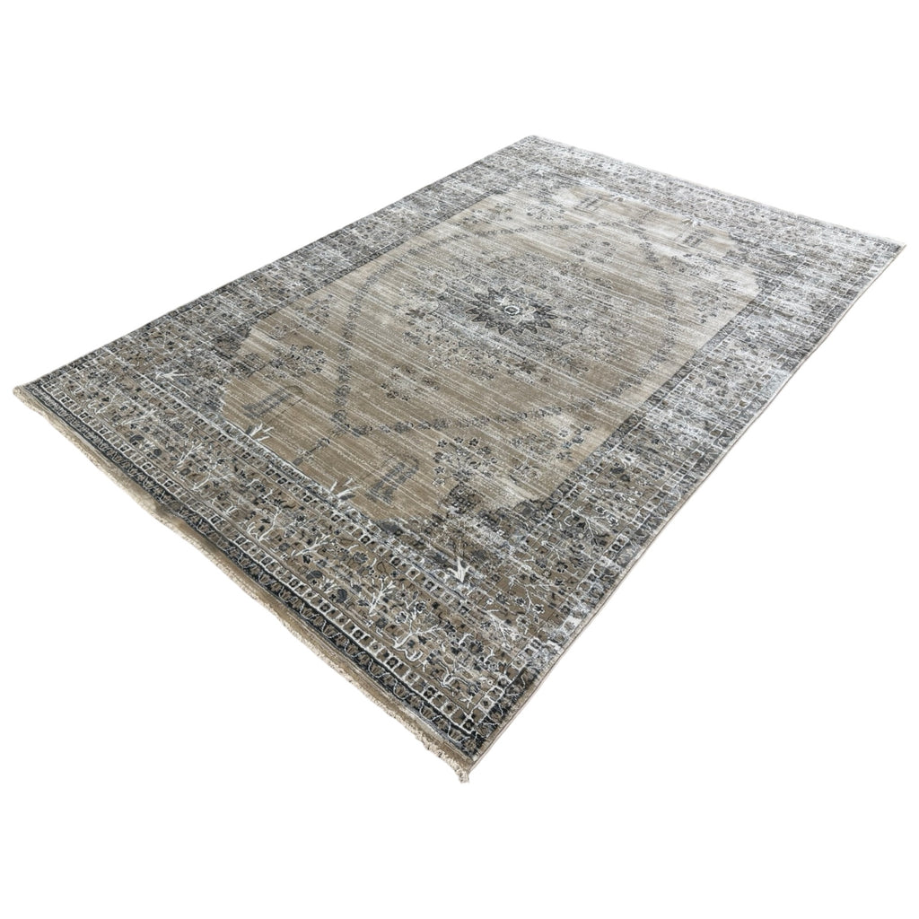 290 x 200 cm Taupe Persian Vintage Design Medallion Rug