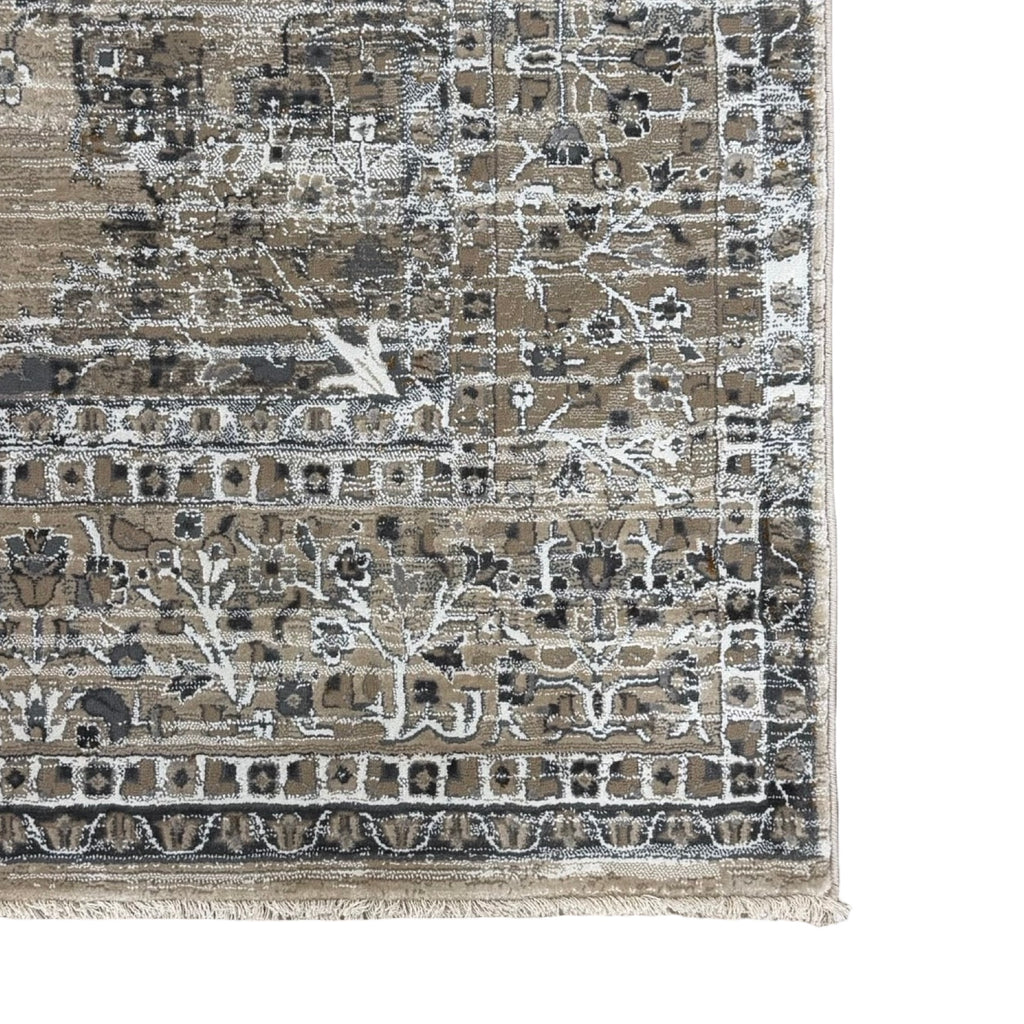 290 x 200 cm Taupe Persian Vintage Design Medallion Rug
