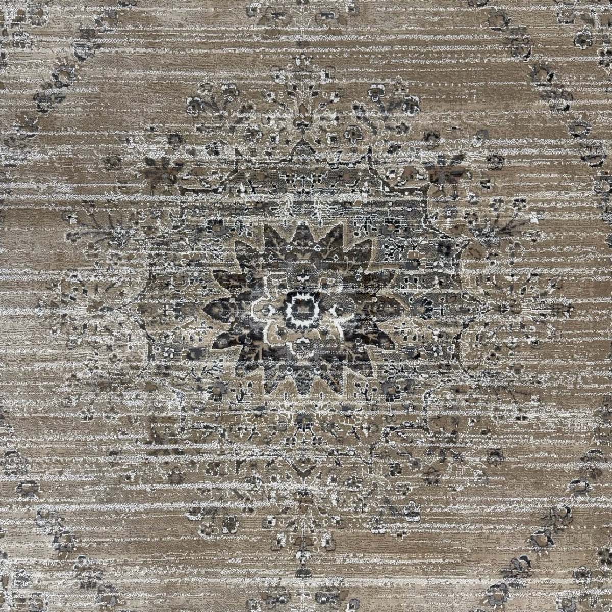 290 x 200 cm Taupe Persian Vintage Design Medallion Rug
