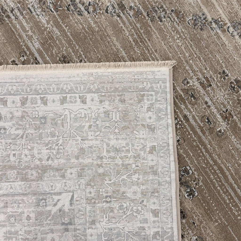 290 x 200 cm Taupe Persian Vintage Design Medallion Rug