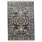 290 x 200 cm Grey & Gold Tabriz Design Floral Machine-Made Rug