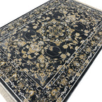 290 x 200 cm Grey & Gold Tabriz Design Floral Machine-Made Rug