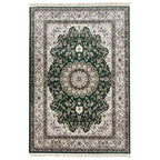 290 x 200 cm Forest Green & Ivory Persian Design Machine-Made Rug