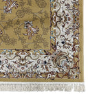 290 x 200 cm Antique Gold & Ivory Floral Medallion Machine-Made Rug
