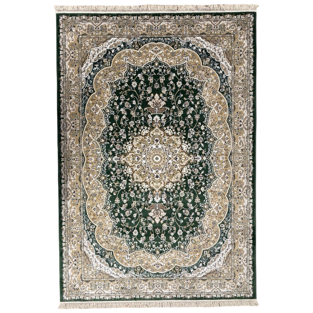 290 x 200 cm Deep Green Persian Design Machine-Made Rug