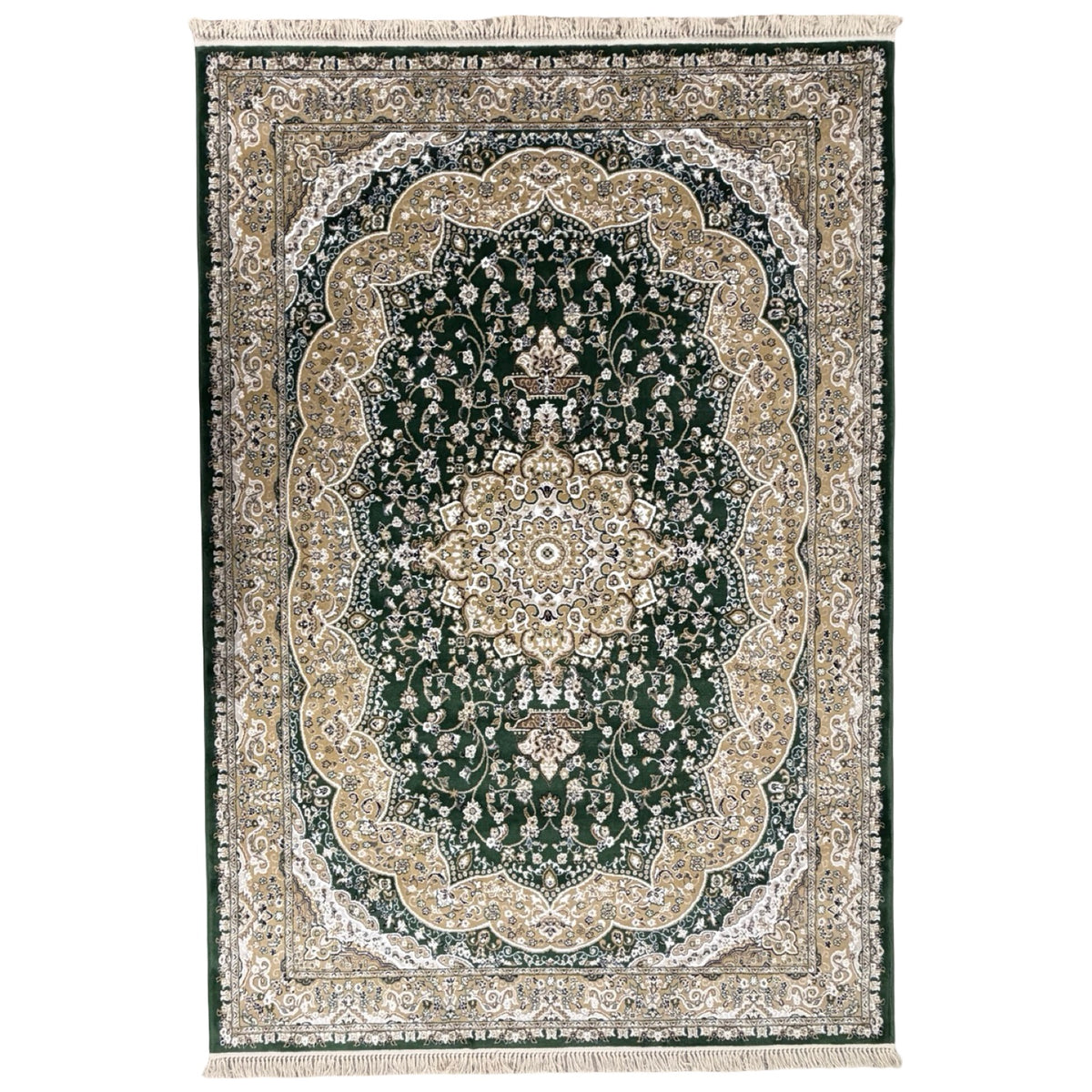 290 x 200 cm Deep Green Persian Design Machine-Made Rug