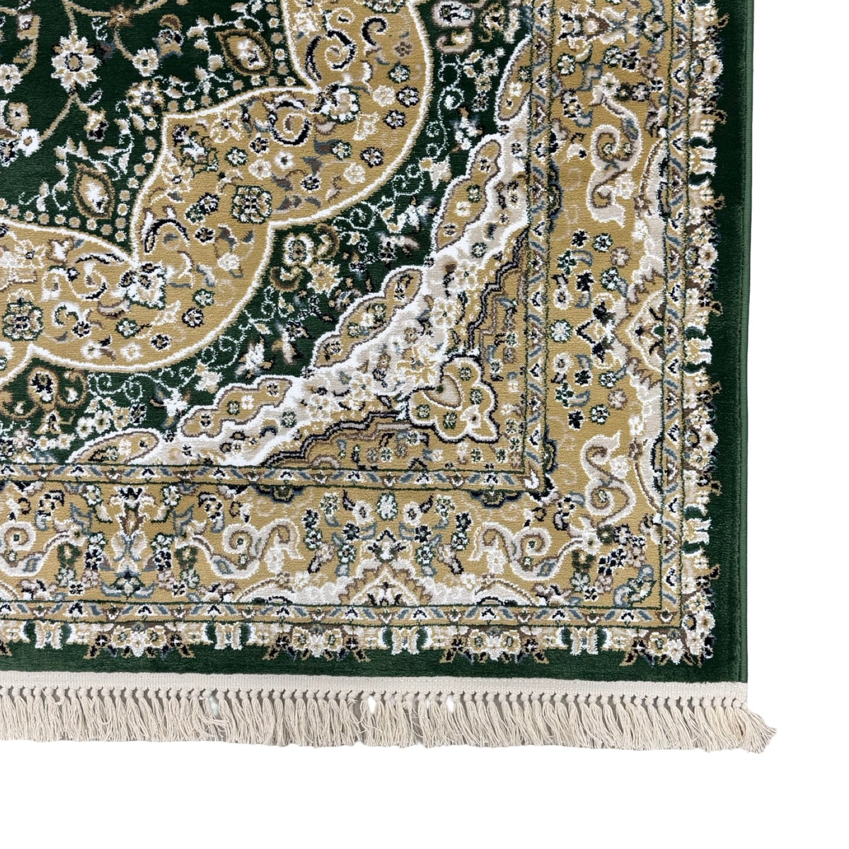 290 x 200 cm Deep Green Persian Design Machine-Made Rug