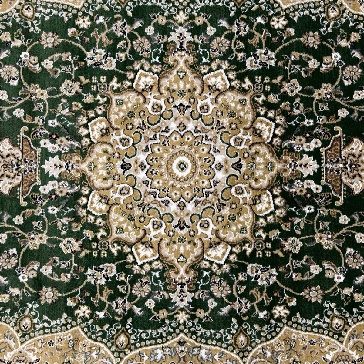 290 x 200 cm Deep Green Persian Design Machine-Made Rug