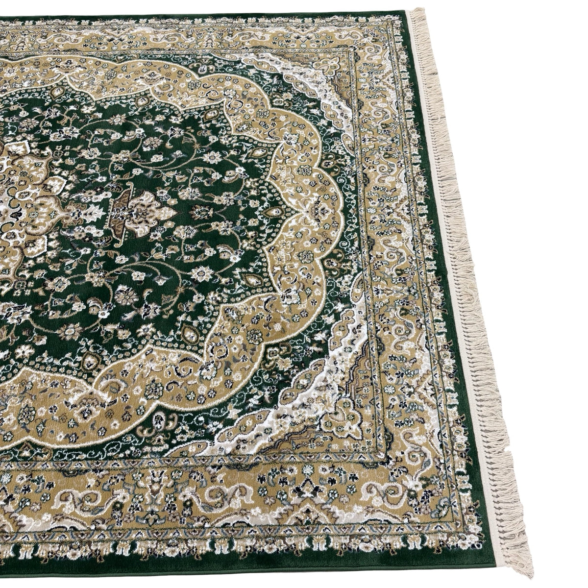 290 x 200 cm Deep Green Persian Design Machine-Made Rug