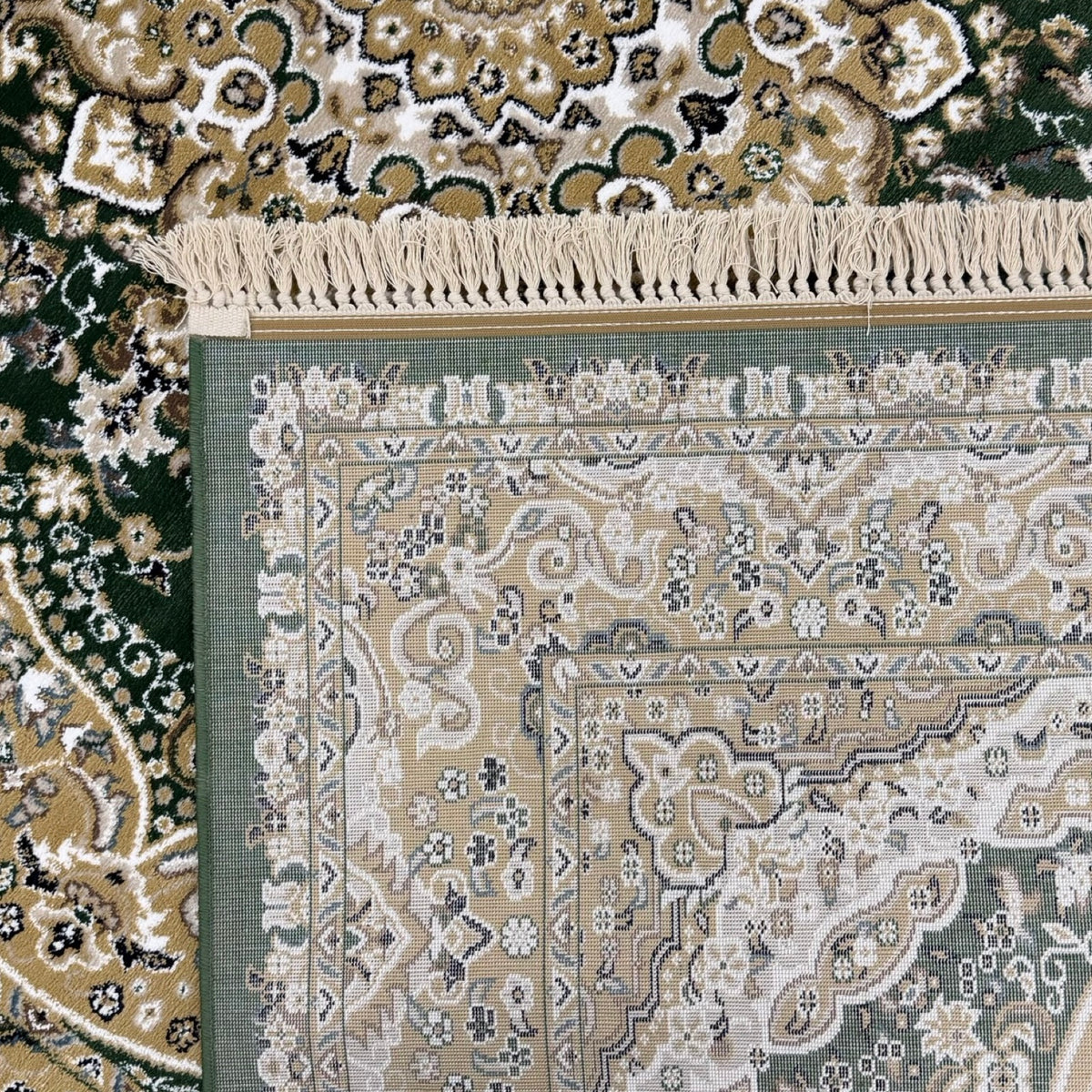 290 x 200 cm Deep Green Persian Design Machine-Made Rug