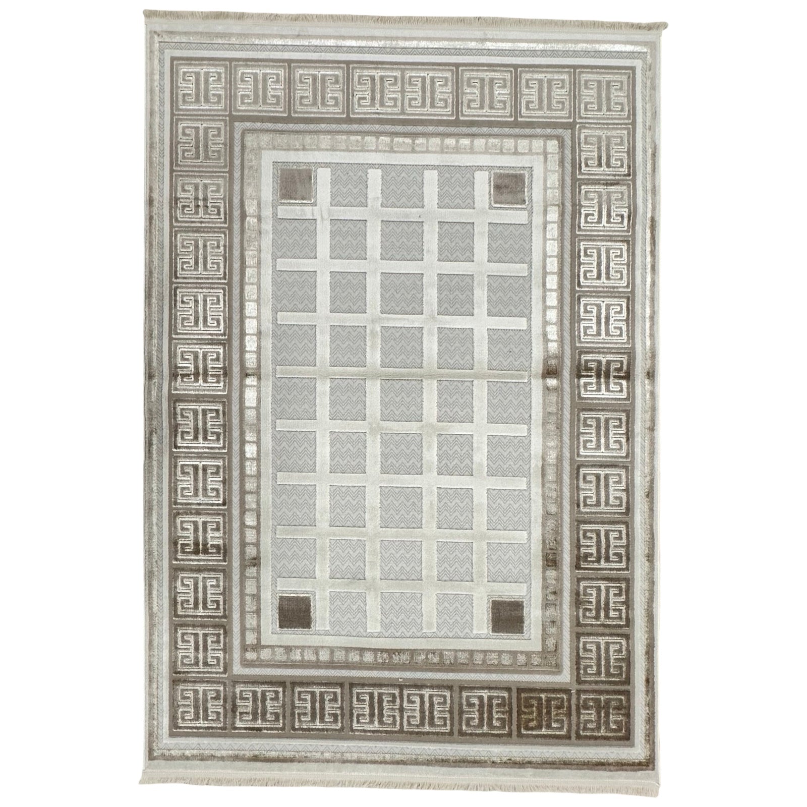 230 x 160 cm Modern Greek Key Border Rug