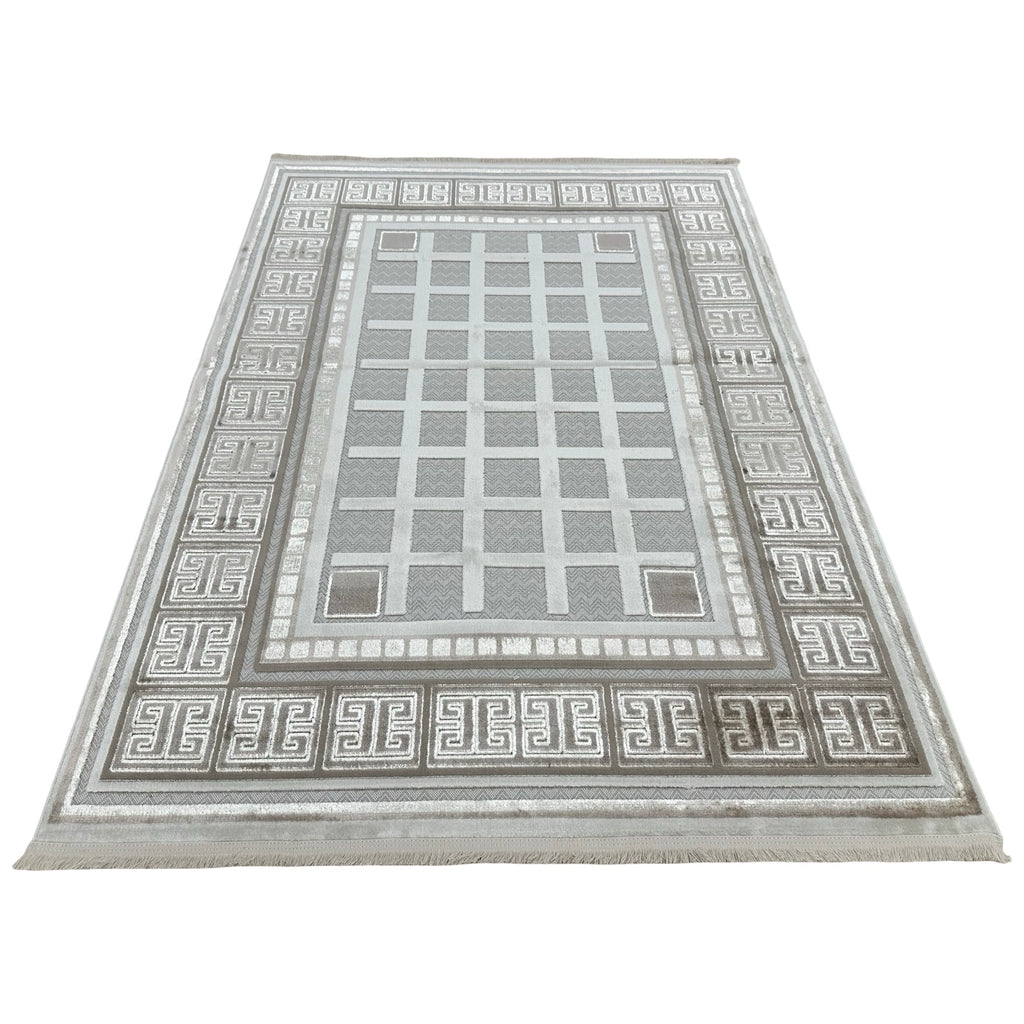 230 x 160 cm Modern Greek Key Border Rug