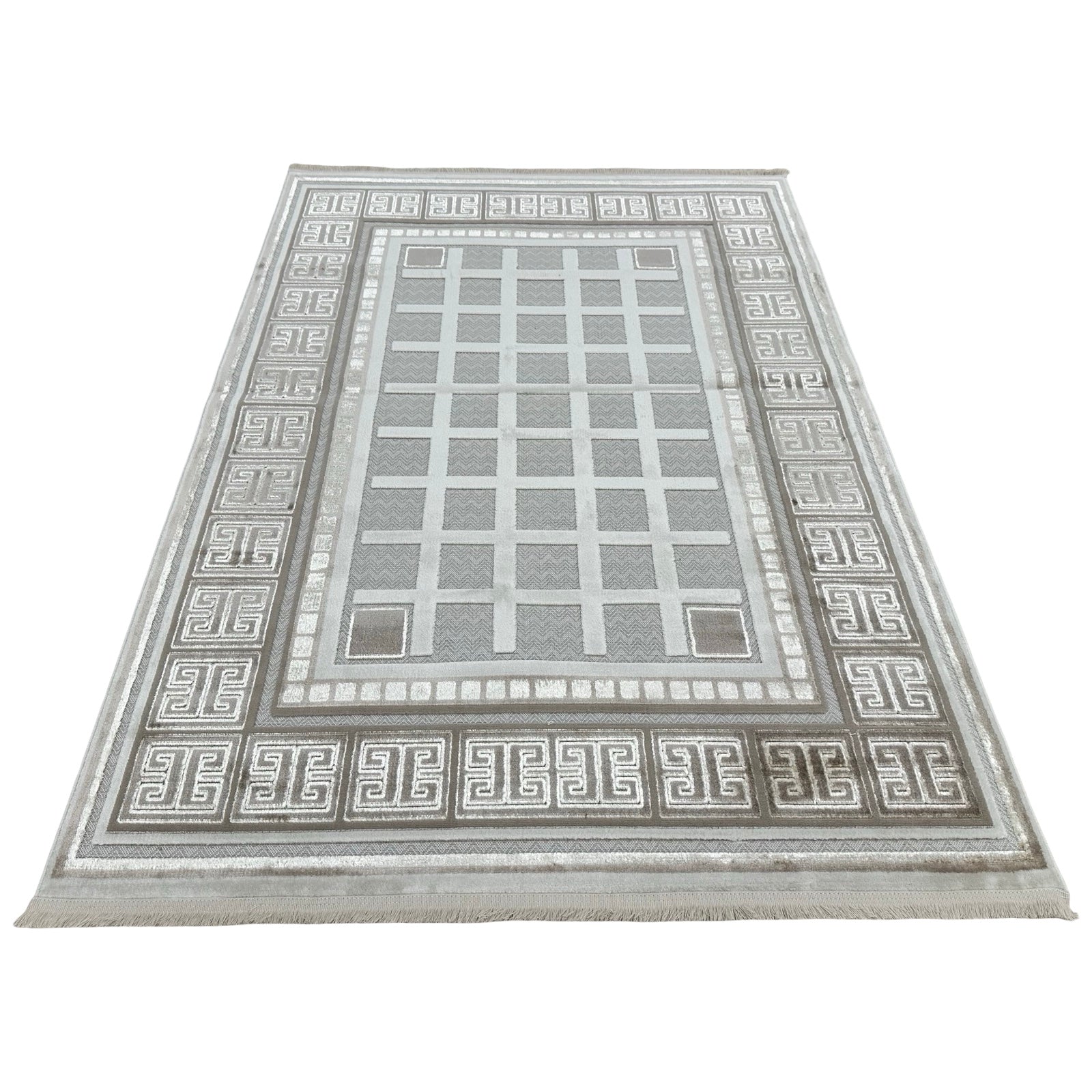 230 x 160 cm Modern Greek Key Border Rug