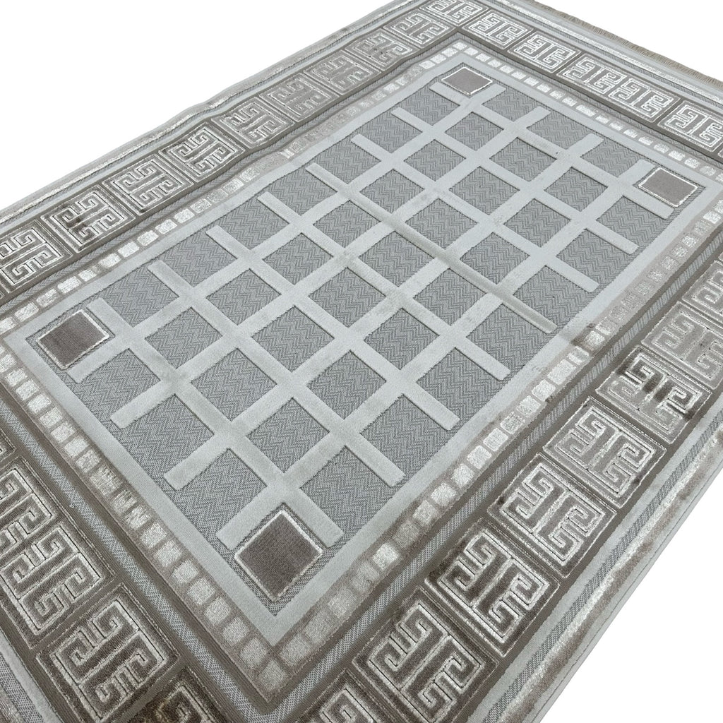 230 x 160 cm Modern Greek Key Border Rug