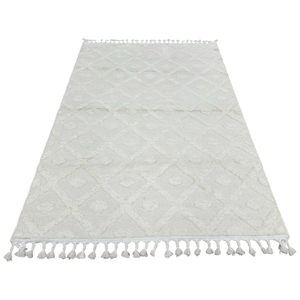 230 x 160 cm Minimal Moroccan Diamond Textured Rug