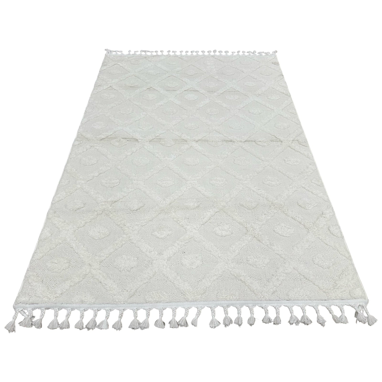 230 x 160 cm Minimal Moroccan Diamond Textured Rug