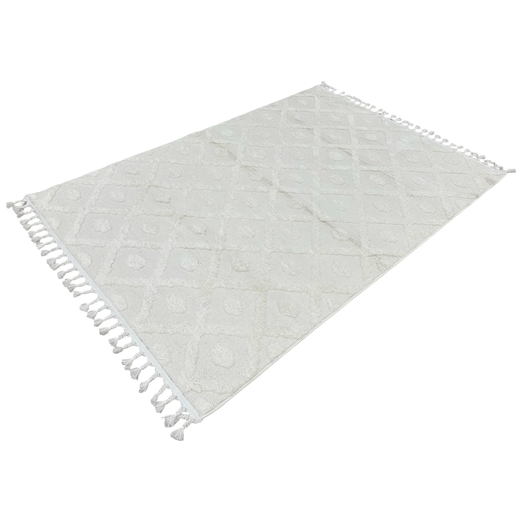 230 x 160 cm Minimal Moroccan Diamond Textured Rug