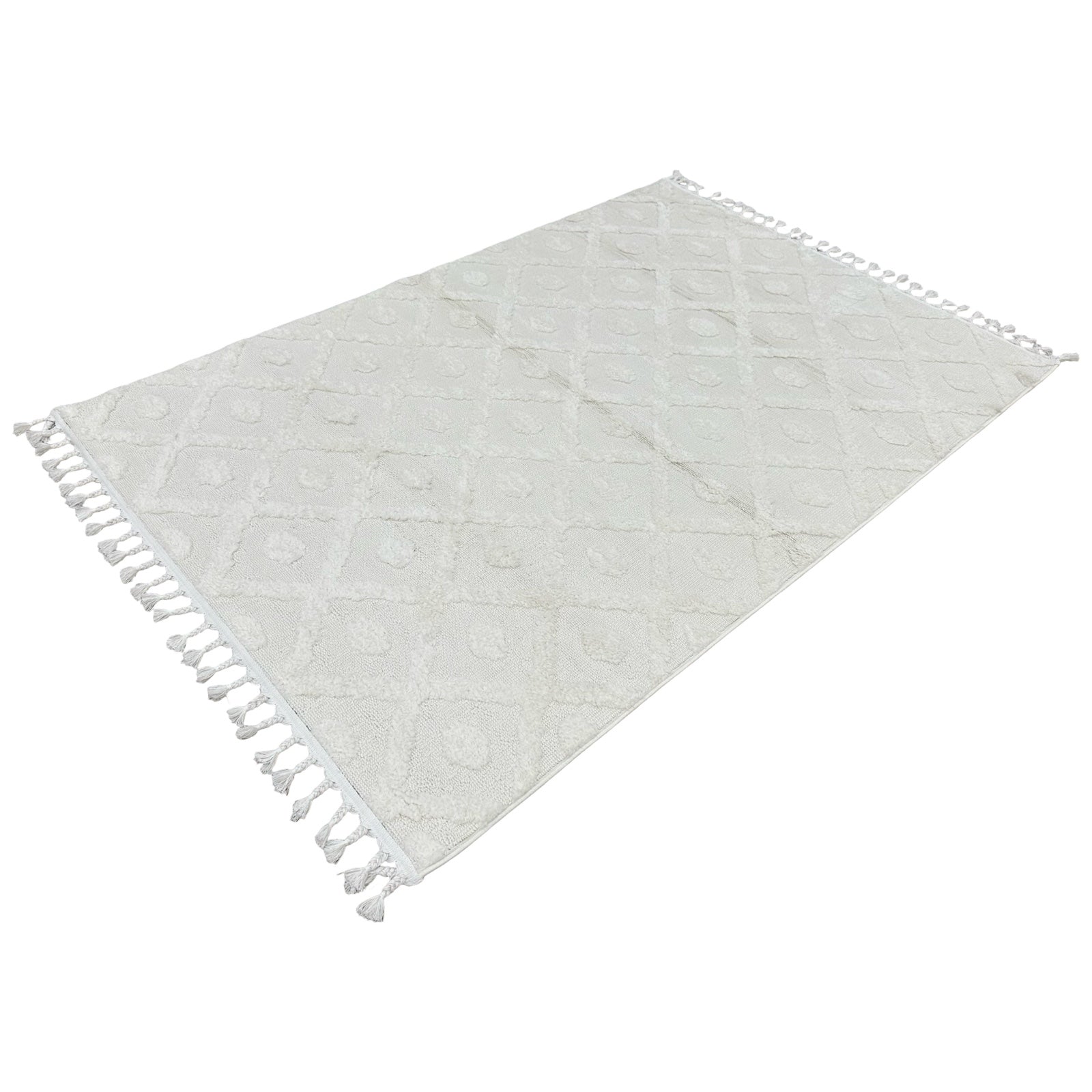 230 x 160 cm Minimal Moroccan Diamond Textured Rug