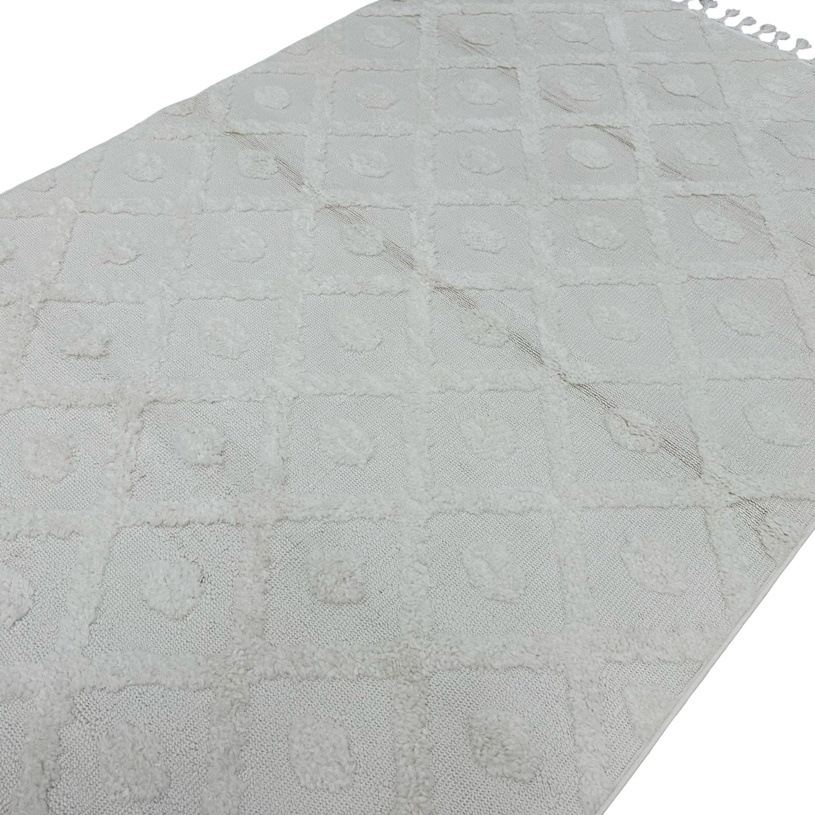 230 x 160 cm Minimal Moroccan Diamond Textured Rug