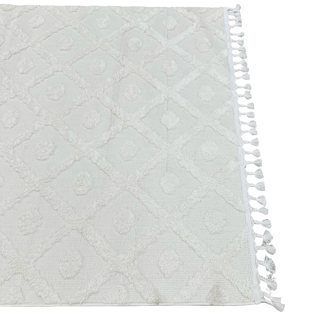 230 x 160 cm Minimal Moroccan Diamond Textured Rug