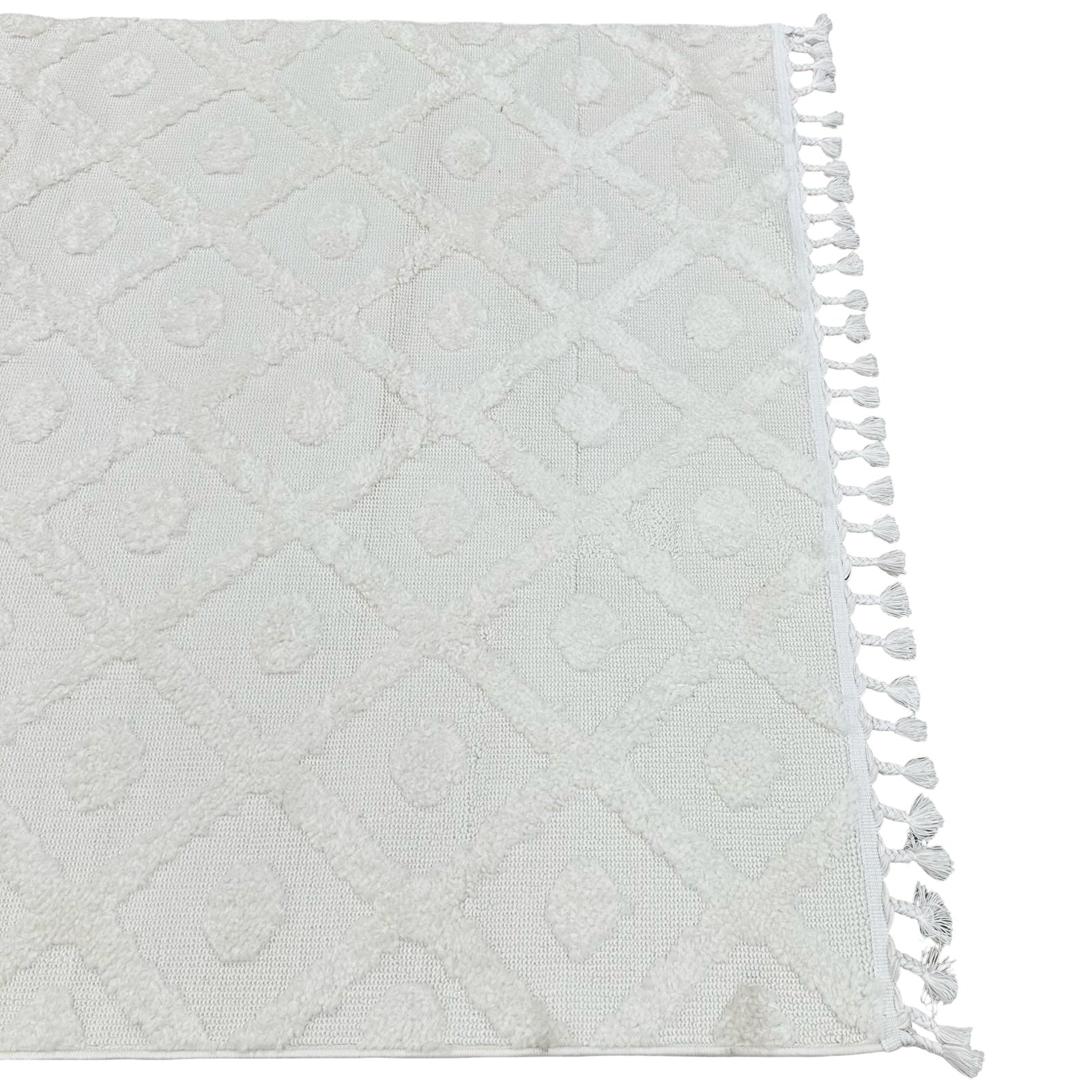 230 x 160 cm Minimal Moroccan Diamond Textured Rug