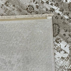 230 x 160 cm Vintage Persian-Inspired Floral Rug – Taupe Ivory Distressed Finish