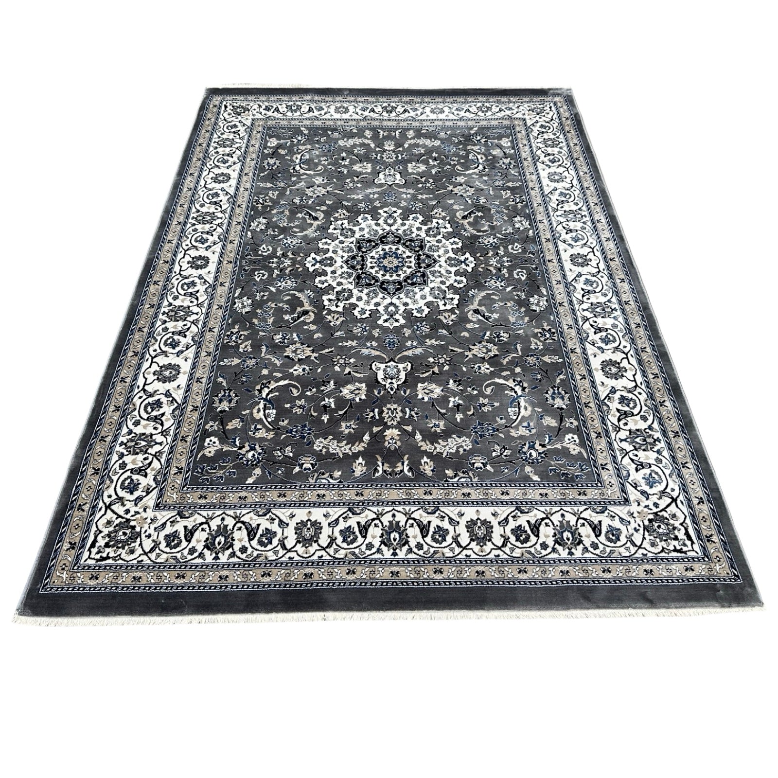 Turkish Persian floral medallion rug detail