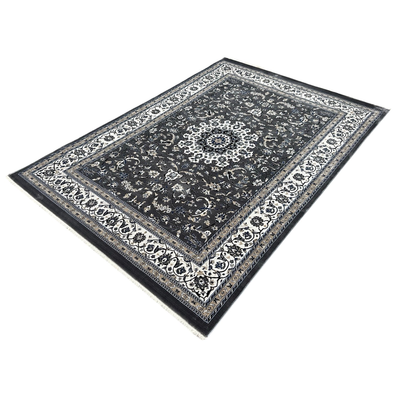 Turkish Persian floral medallion rug detail