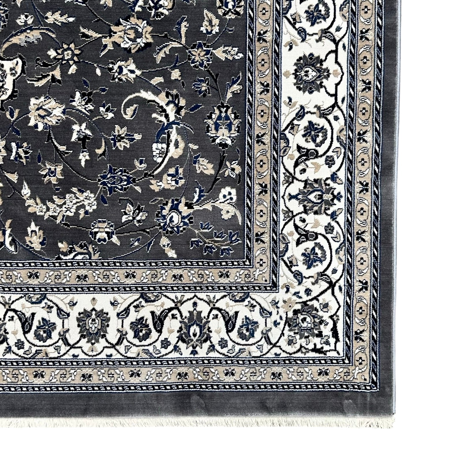 Turkish Persian floral medallion rug detail