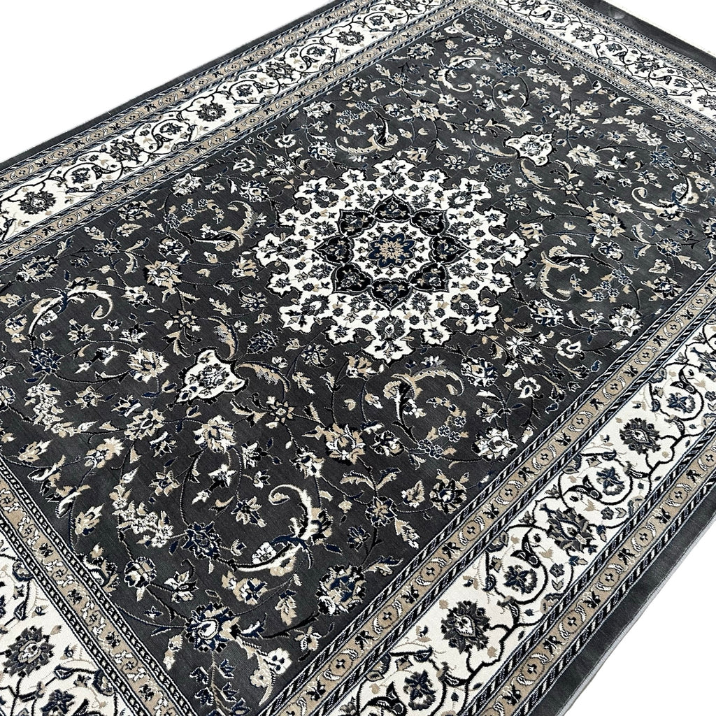 Turkish Persian floral medallion rug detail