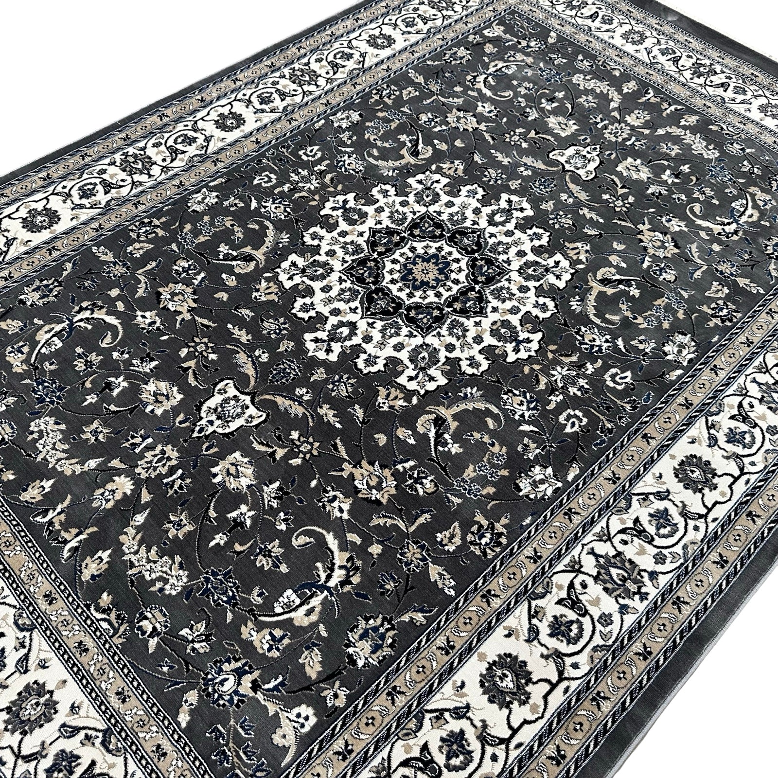 Turkish Persian floral medallion rug detail