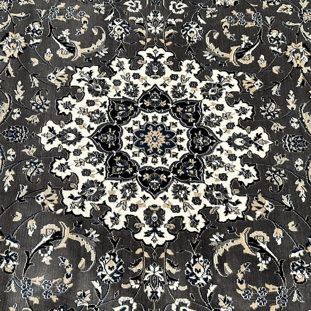 Turkish Persian floral medallion rug detail