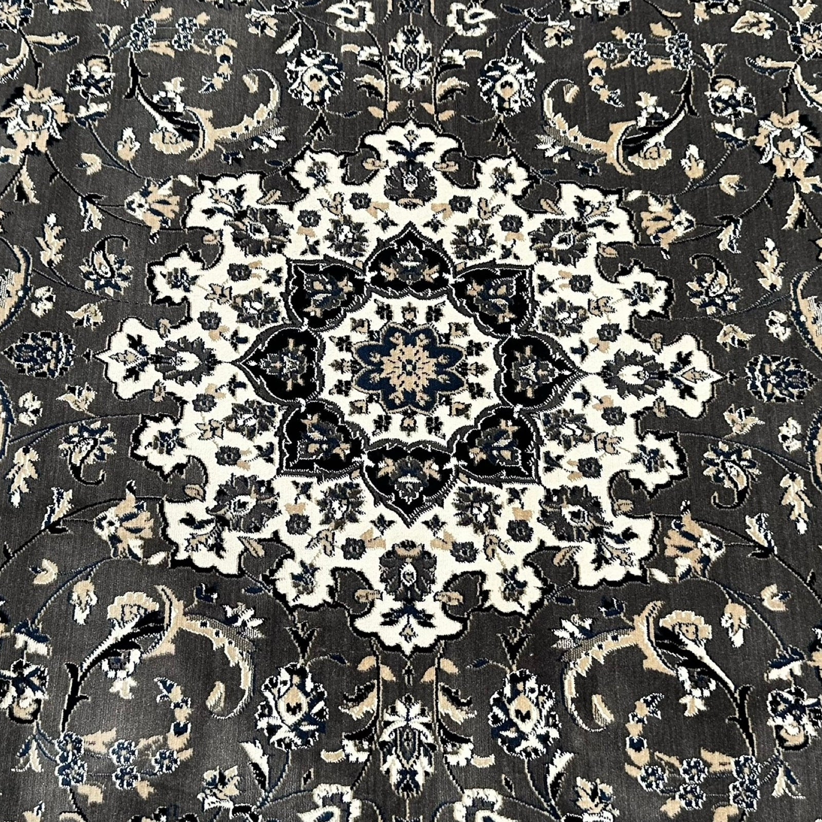 Turkish Persian floral medallion rug detail