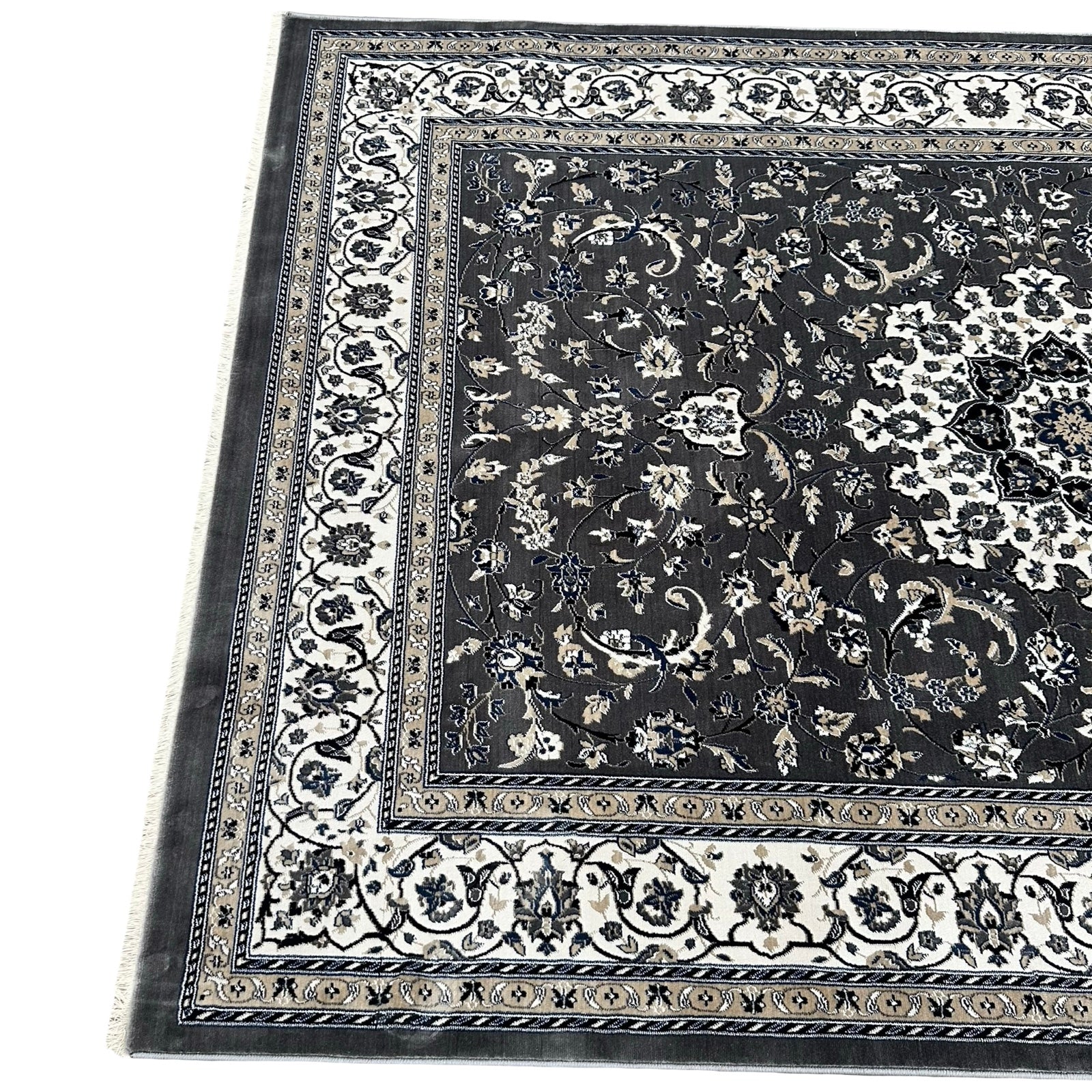 Turkish Persian floral medallion rug detail