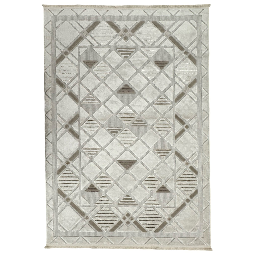 230 x 160 cm Moroccan Style Rug with Geometric Lattice Pattern