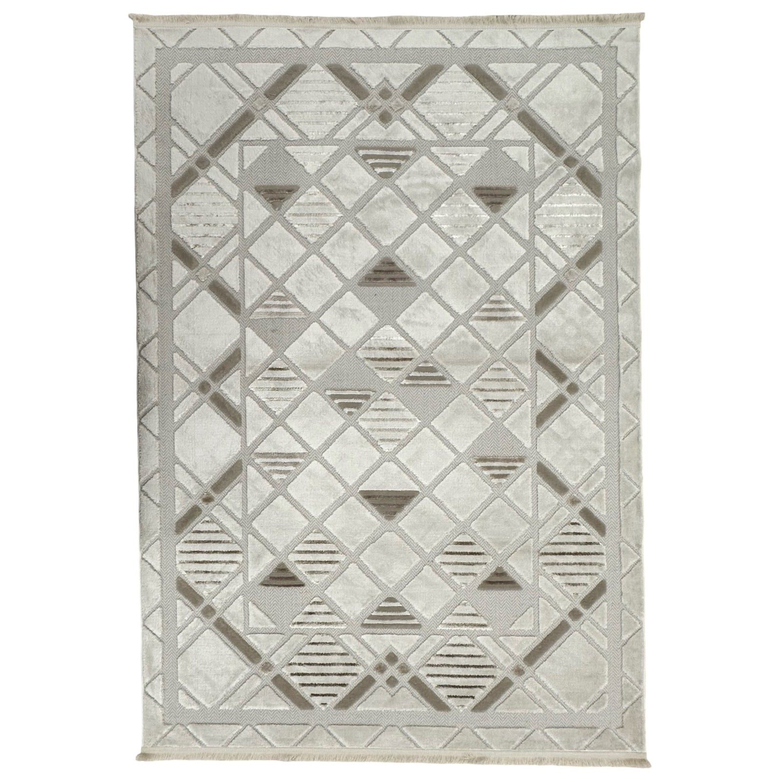 230 x 160 cm Moroccan Style Rug with Geometric Lattice Pattern
