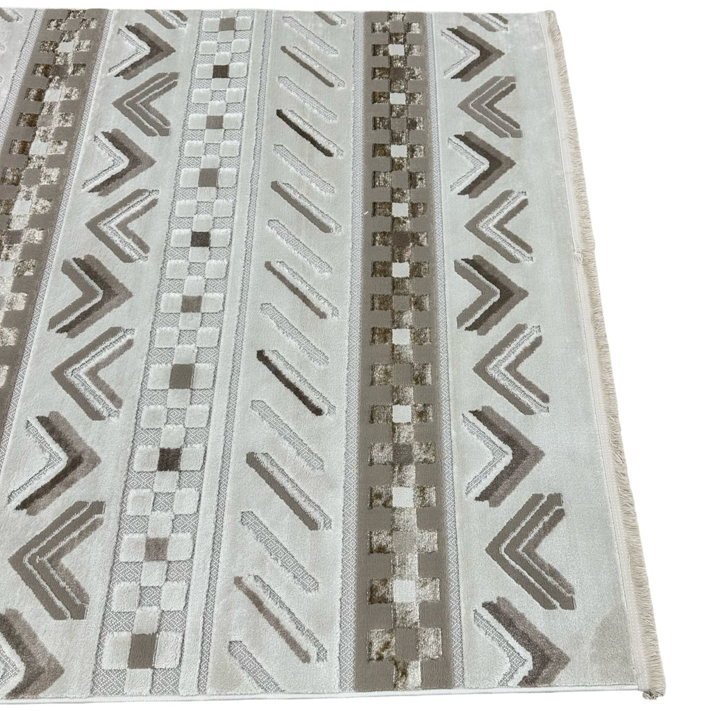 Moroccan style chevron stripe rug detail