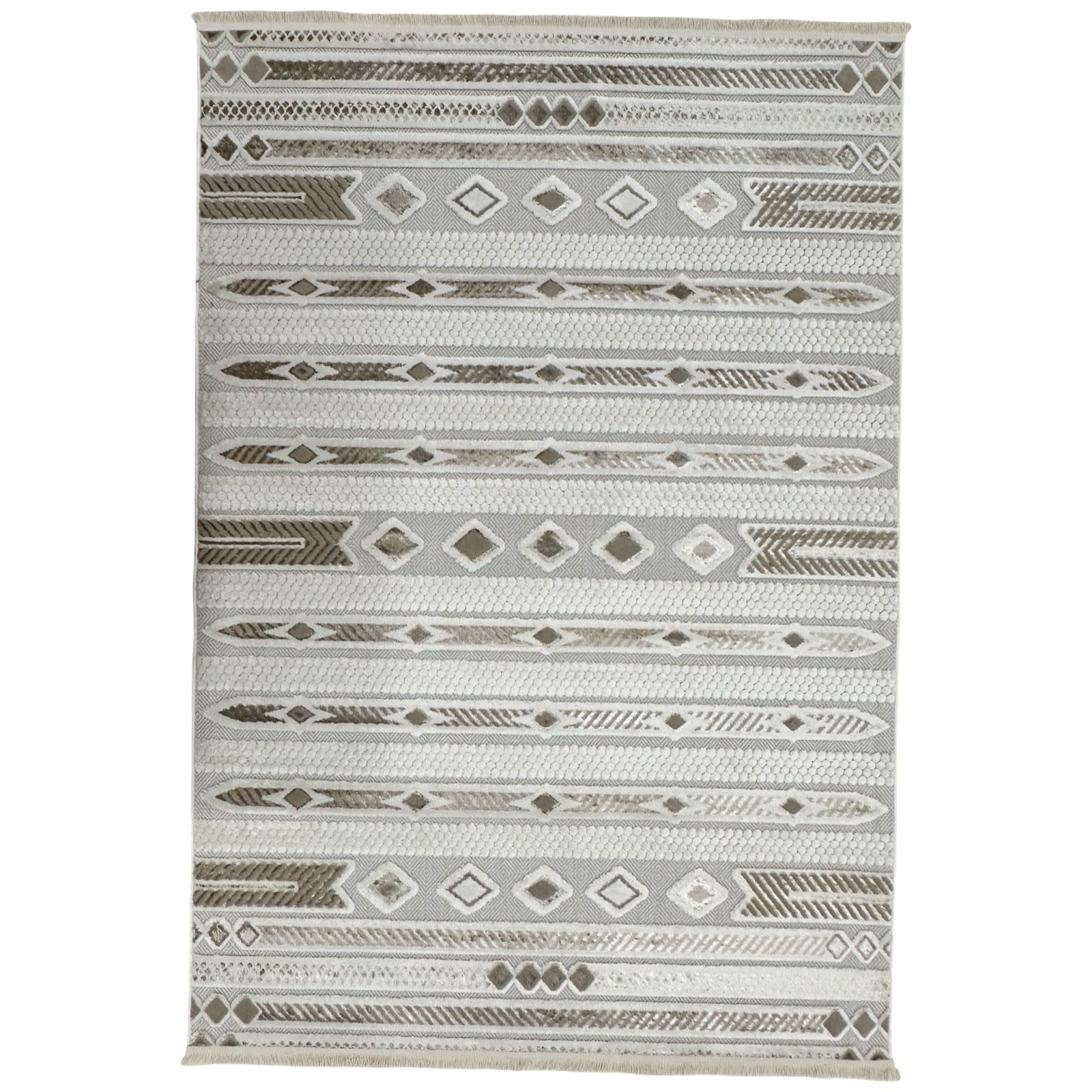 230 x 160 cm Moroccan Style Rug with Tribal Linear Geometric Pattern