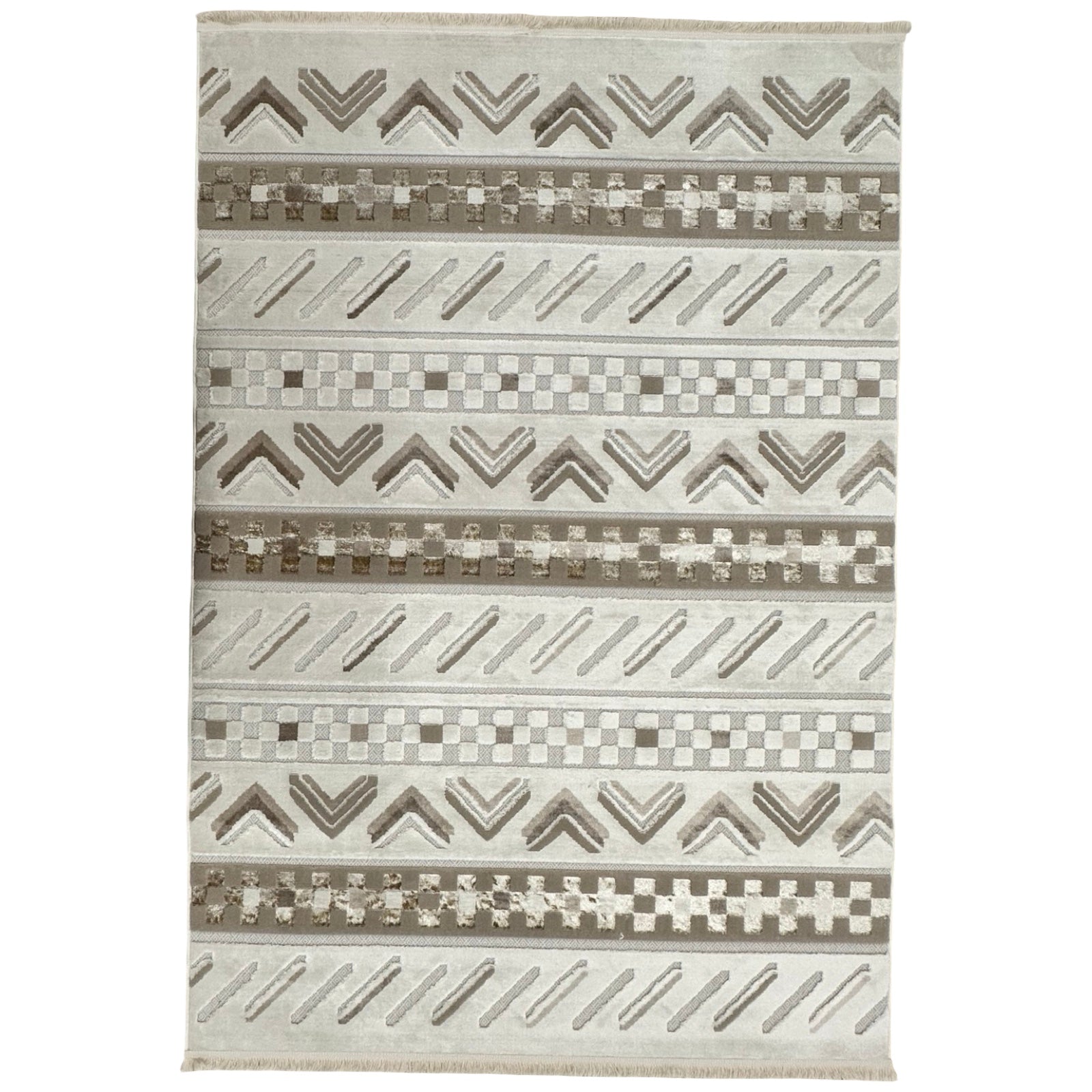 230 x 160 cm Moroccan Style Rug with Chevron Stripe Geometric Pattern