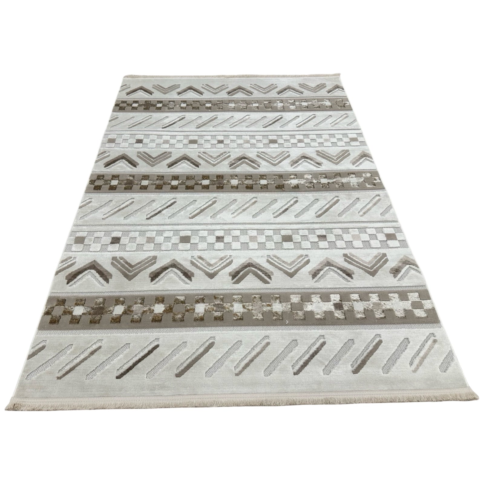 Moroccan style chevron stripe rug detail