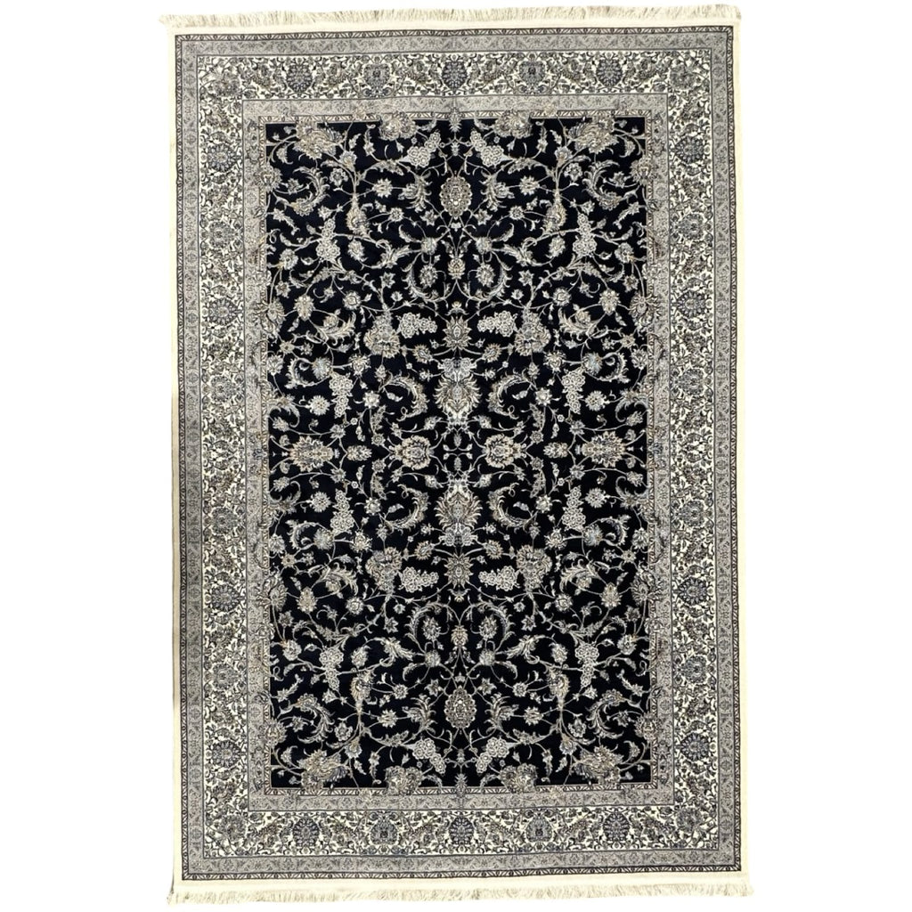 230 x 160 cm Persian Nain Floral Design Machine-Made Rug