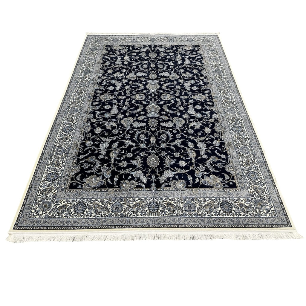 230 x 160 cm Persian Nain Floral Design Machine-Made Rug