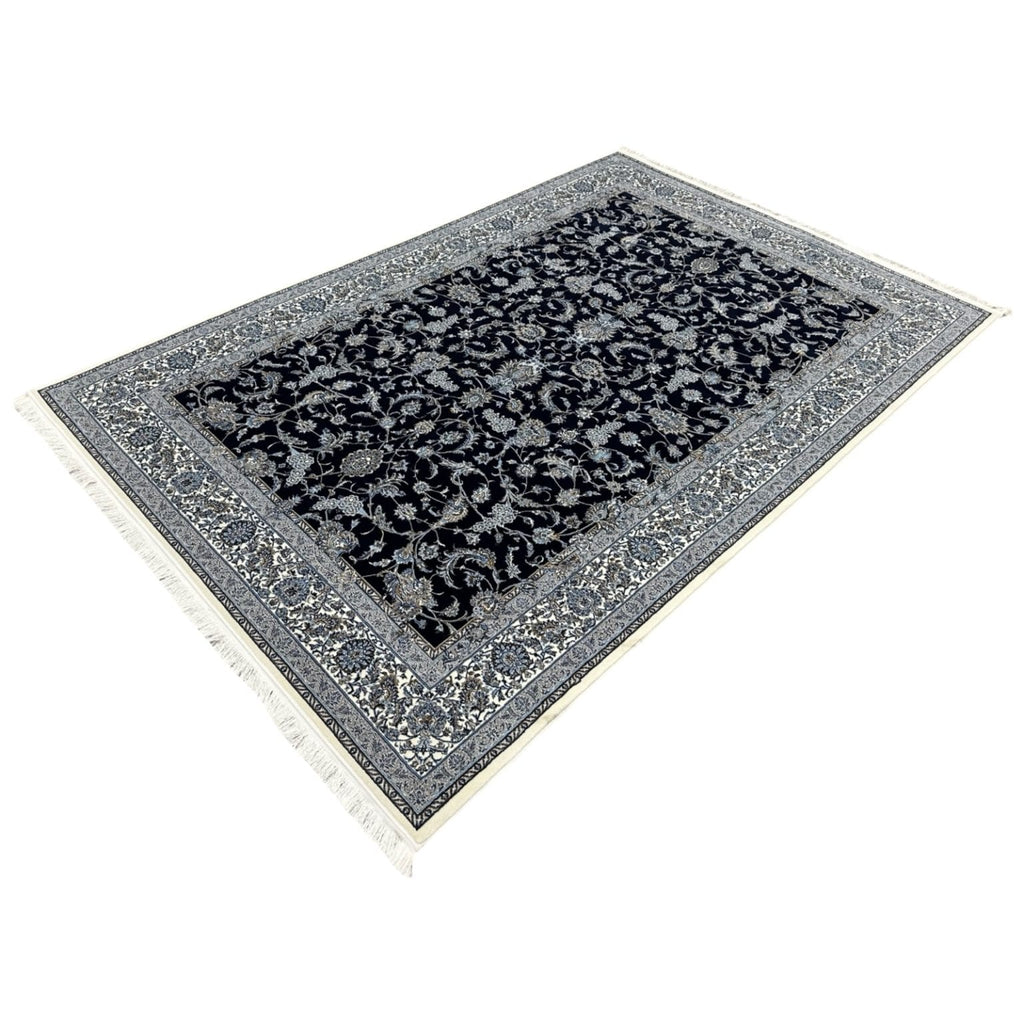 230 x 160 cm Persian Nain Floral Design Machine-Made Rug